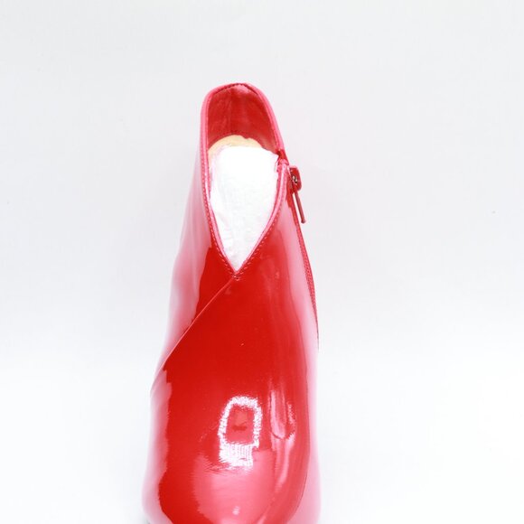 Allegra K Women's V Shape Pointed Toe Red Stiletto Heel Ankle Boots - 5.5 M US - Picture 3 of 4